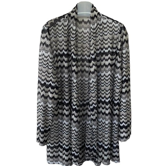 Susan Graver Sweaters - Susan Graver Zig Zag Open Knit semi sheer cardigan size 1X